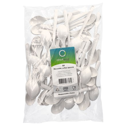 Lžička kávová BIO 13cm polypropylen bílá 50 ks