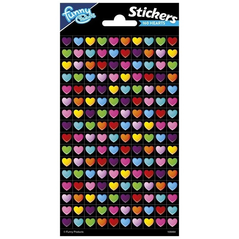 Samolepky třpytivé 10x20cm Srdíčka