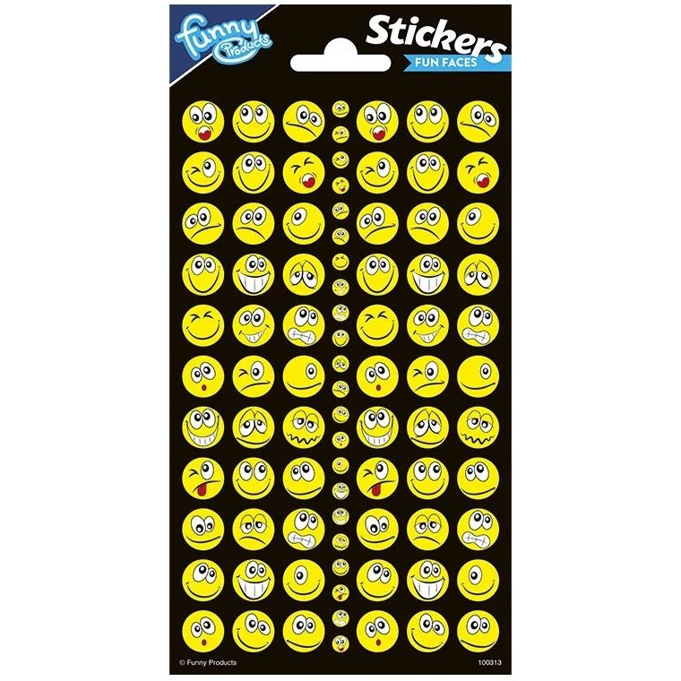 Samolepky třpytivé 10x20cm Smajlíci