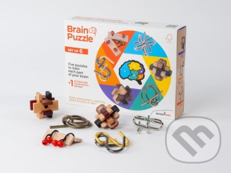 RECENTTOYS Brain Puzzle - sada 6 ks - hra z kategorie Domino, hlavolamy