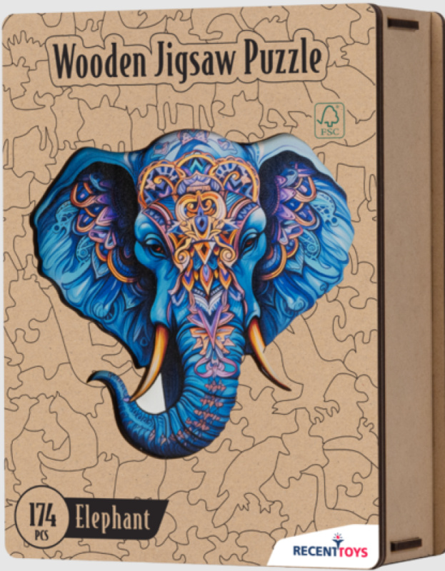 Recenttoys dřevěné puzzle - slon
