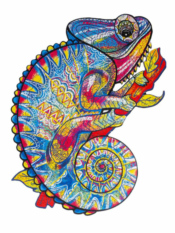 Recenttoys dřevěné puzzle - chameleon