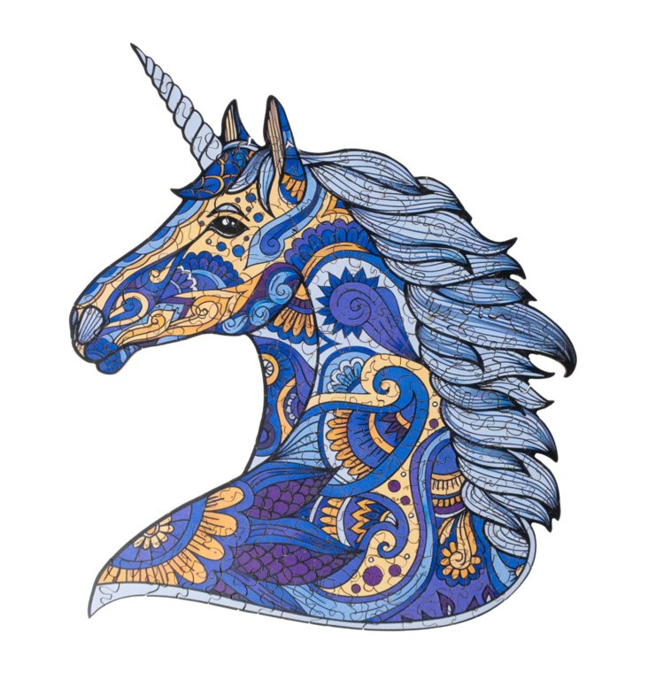 Recenttoys dřevěné puzzle - jednorožec