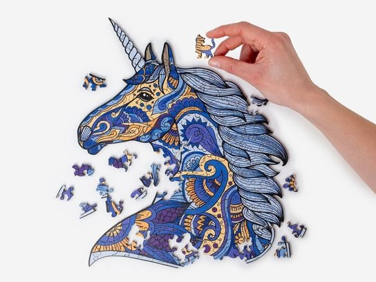 Recenttoys dřevěné puzzle - jednorožec