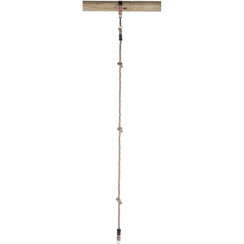 SwingKing Šplhací lano se 3 uzly a 2 kruhy, 190 cm