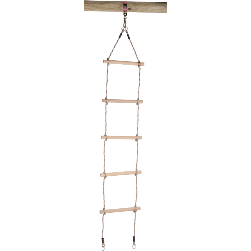 SwingKing Provazový žebřík s 5 dřevěnými příčkami, 200 cm