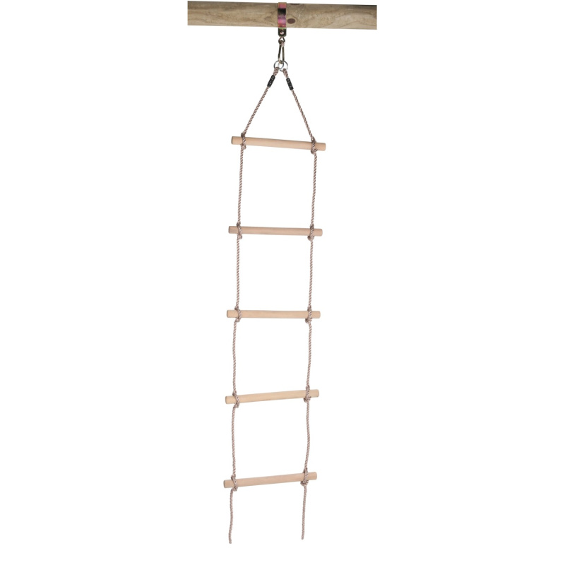 SwingKing Provazový žebřík s 5 dřevěnými příčkami, 190 cm