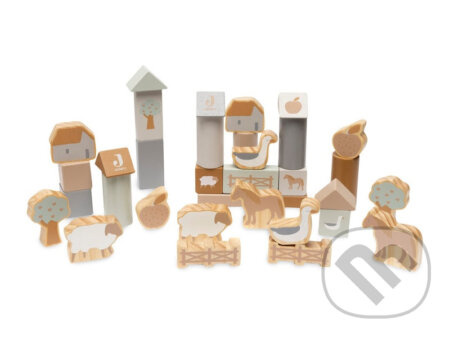 Kocky drevené Farma (34 ks v tube) - hra z kategorie Stavebnice