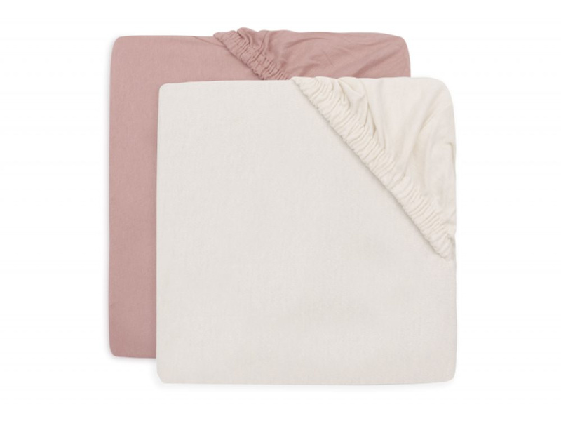 Jollein Prostěradlo napínací 40/50 x 80/90 cm 2 ks Wild Rose/Ivory