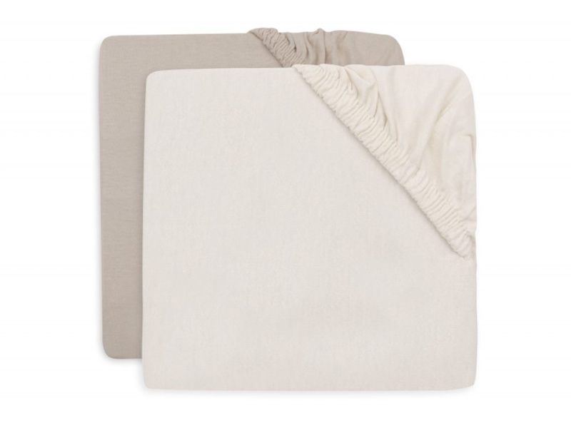 Jollein Prostěradlo napínací 140/150 x 70/75 cm 2 ks Oatmeal/Sand