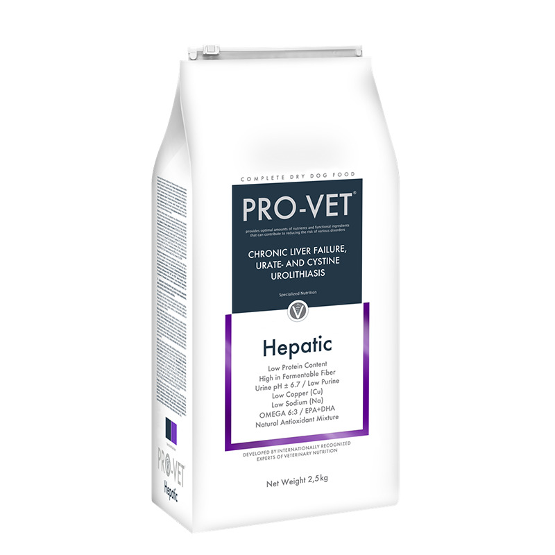 PRO-VET Hepatic granule pro psy při selhání jater 1 ks, Hmotnost balení (g): 2,5 kg