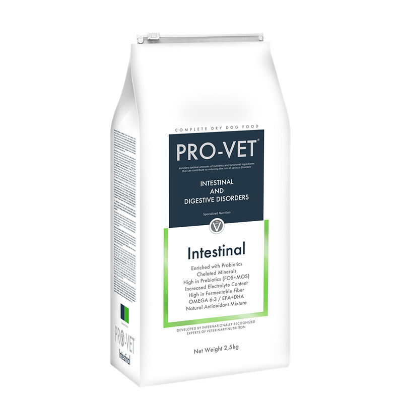PRO-VET Intestinal granule pro psy s akutními průjmy 1 ks, Hmotnost balení (g): 2,5 kg