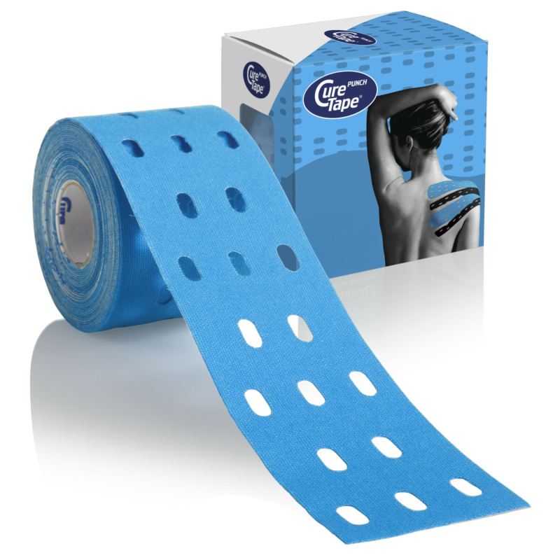 CureTape Punch 5 cm x 5 m kineziologický tejp modrý