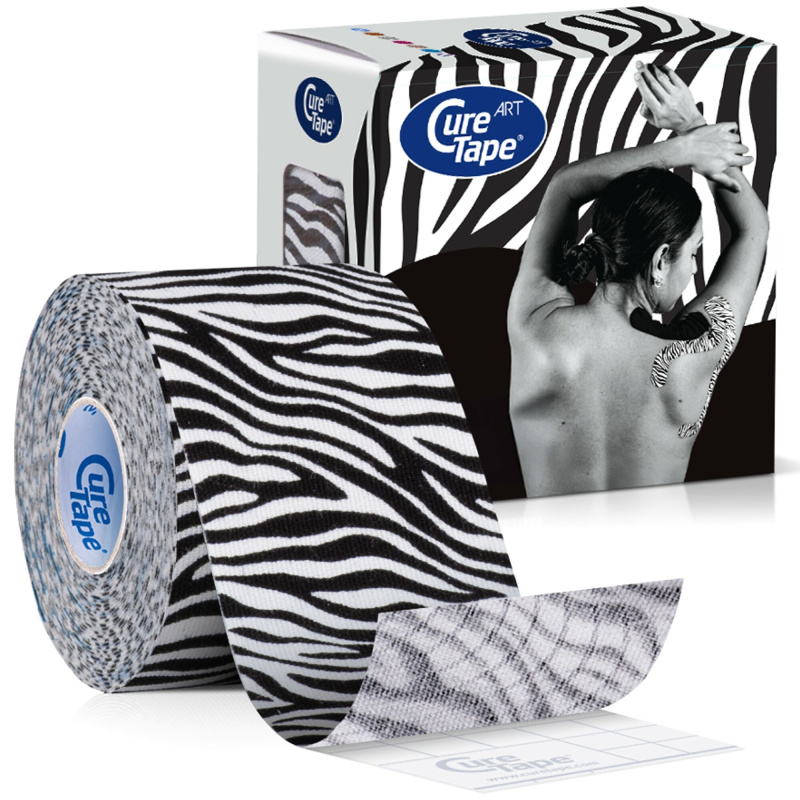 CureTape Art 5 cm x 5 m kineziologický tejp Zebra