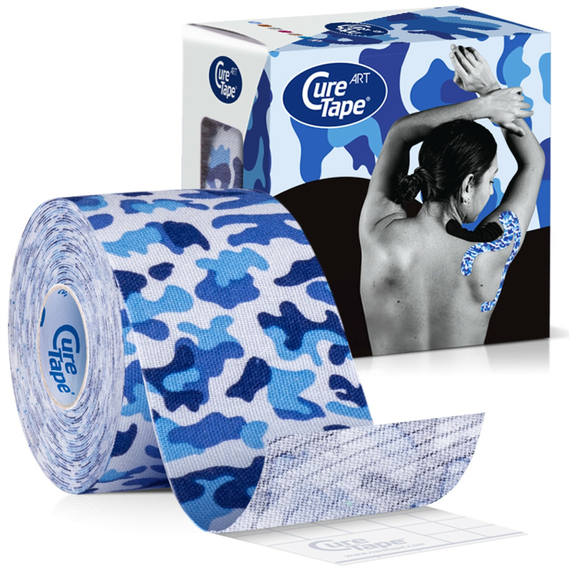 CureTape Art 5 cm x 5 m kineziologický tejp Army Blue
