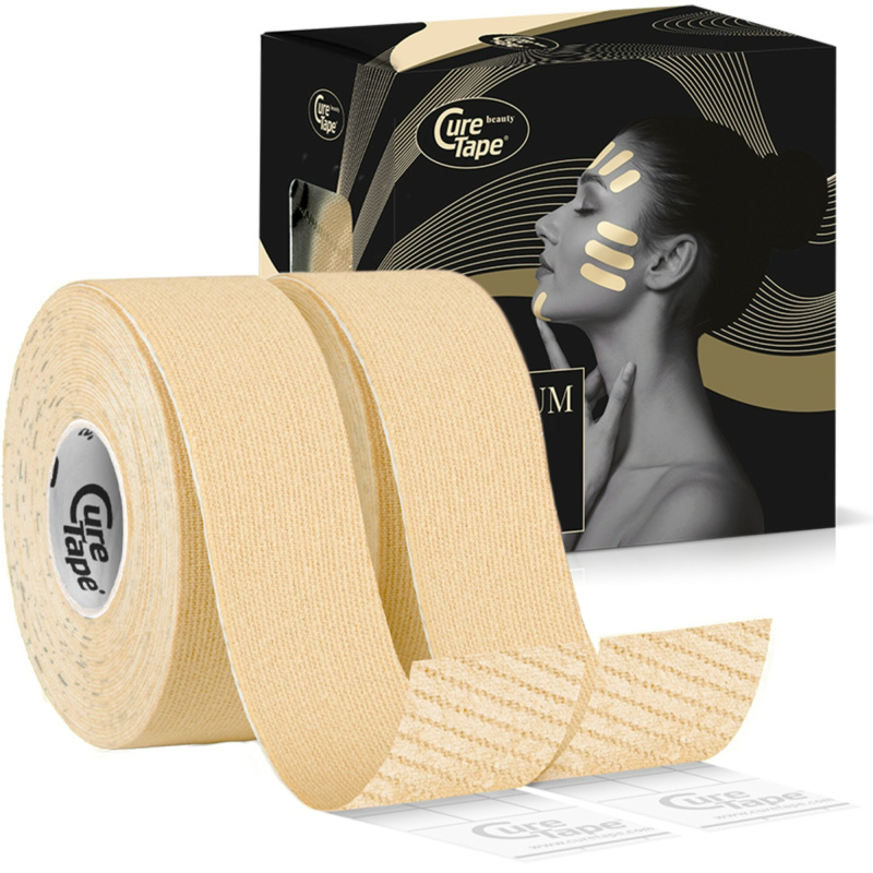 CureTape Beauty 2,5 cm x 5 m kosmetický tejp 2 ks béžový