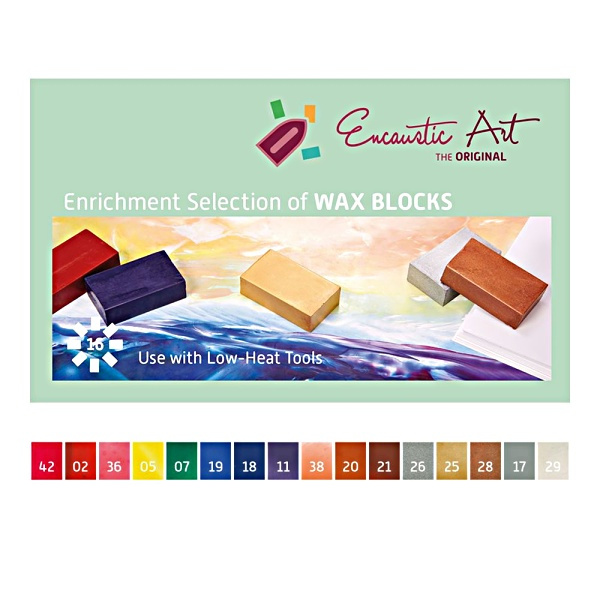 Sada vosků na enkaustiku (16ks) obohacená