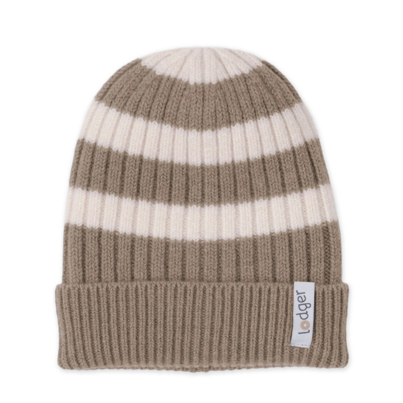 Lodger pletená merino čepice Stripe Buffalo (3–6 měsíců)