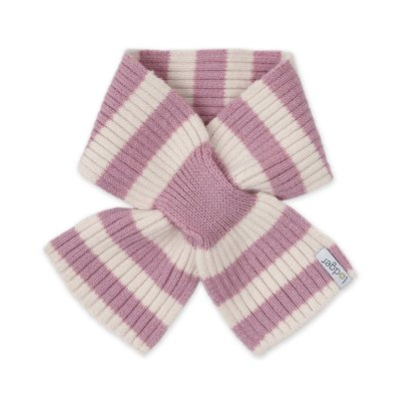 Lodger dětská merino šála stripe mauve - 1 kus