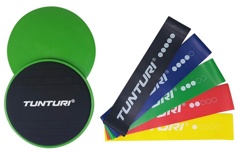 Tunturi Set pro posílení středu těla Resistance & Core Sliders Set