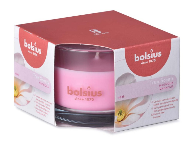 Bolsius Svíčka vonná Aromatic, sklo Magnolia, 90 x 63 mm