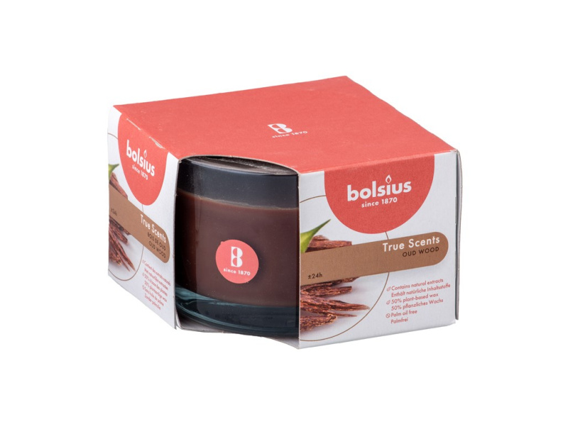 Bolsius Svíčka vonná Aromatic, sklo Agarové dřevo, 90 x 63 mm