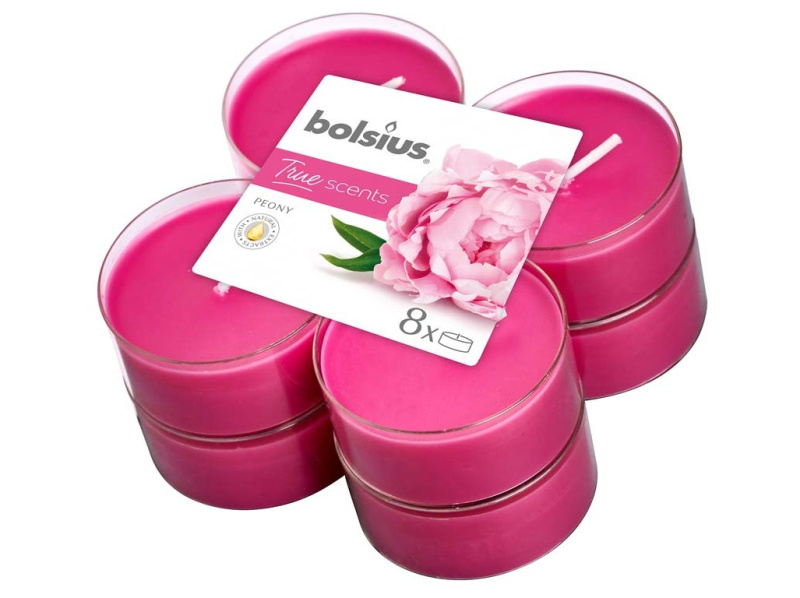 Bolsius Aromatic 2.0 Vonné čajové svíčky Maxi 8ks, Peony