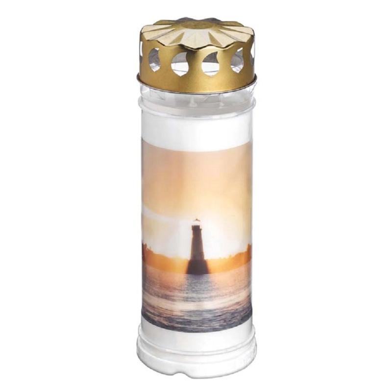 Bolsius Hřbitovní svíčka Maják s víčkem 22 cm