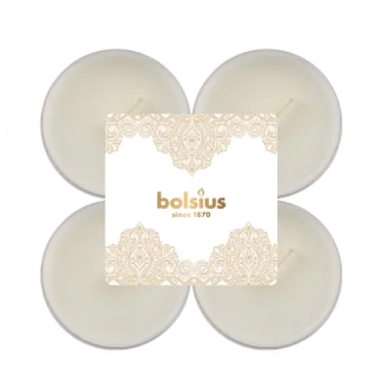 Bolsius Vonné čajové svíčky Maxi, zlatá krajka, 8 ks