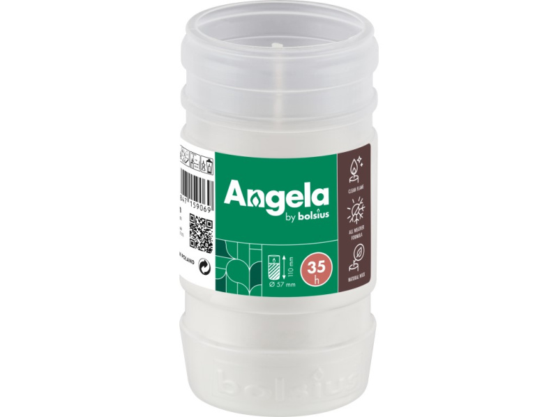 Angela parafínový vklad 57x110 mm 35h. bílá bez víčka