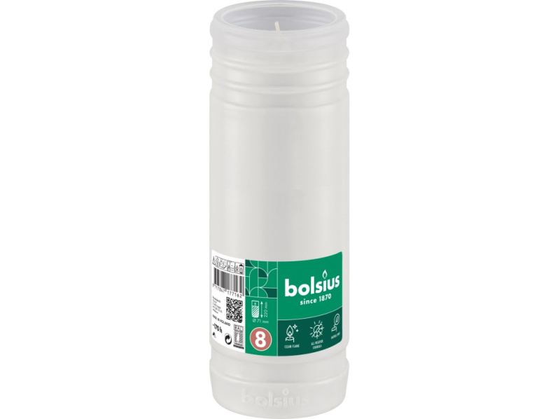 Bolsius parafínový vklad 71x220 mm 170h. bílá bez víčka