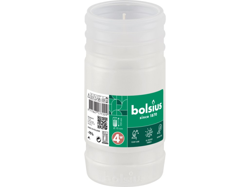Bolsius parafínový vklad 70x150 mm 79h. bílá bez víčka