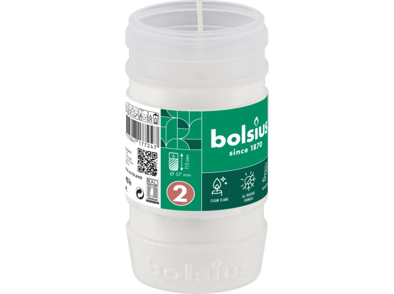 Bolsius parafínový vklad 57x110 mm 45h. bílá bez víčka
