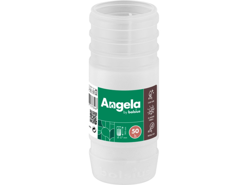 Angela parafínový vklad 57x145 mm 50h. bílá bez víčka