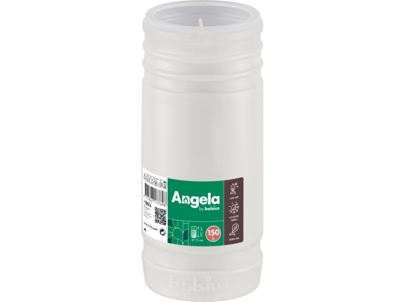 Angela parafínový vklad 75x180 mm 150h. bílá bez víčka