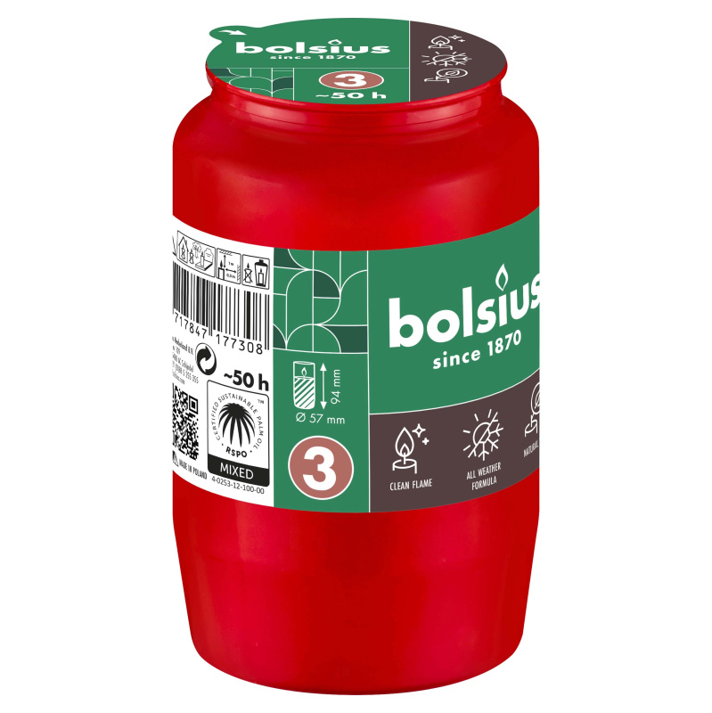 Náplň do hřbitovní lampy 130g d6x9,5cm olejová náplň červená