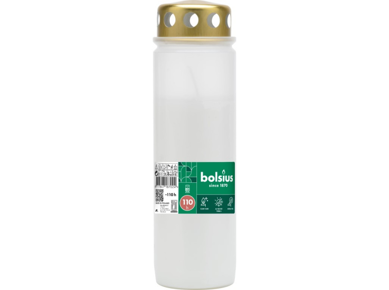 Bolsius hřb. vklad plech. víčko 67x230 mm 110h. bílá