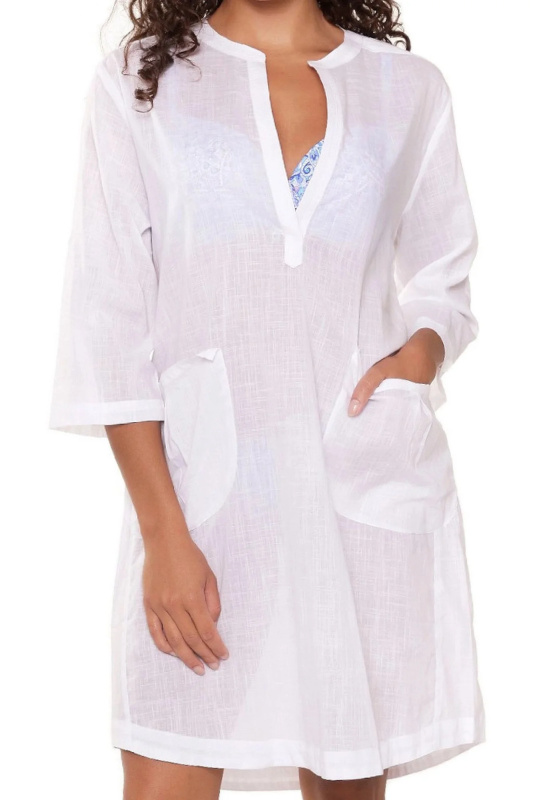 Plážové šaty 7225 white - LingaDore bílá XL