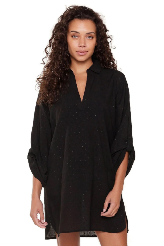 Plážové šaty 7229 black - LingaDore černá 3XL