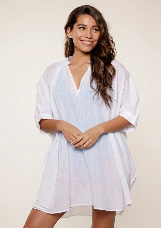 Dámský kaftan LingaDore 7723 Bílá 2XL/3XL
