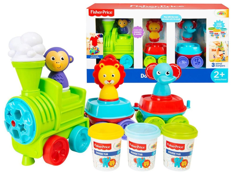 Fisher-Price vláček se zvířátky a plastickou hmotou