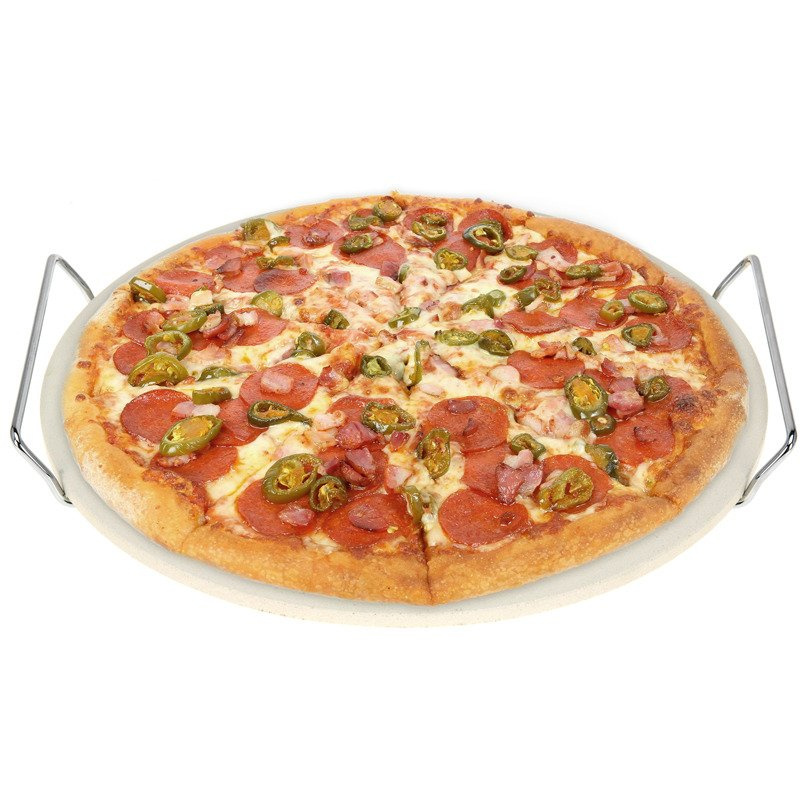 EH Excellent Houseware Kámen na pizzu v bílé barvě, kovový podnos na servírování 170303710 béžová