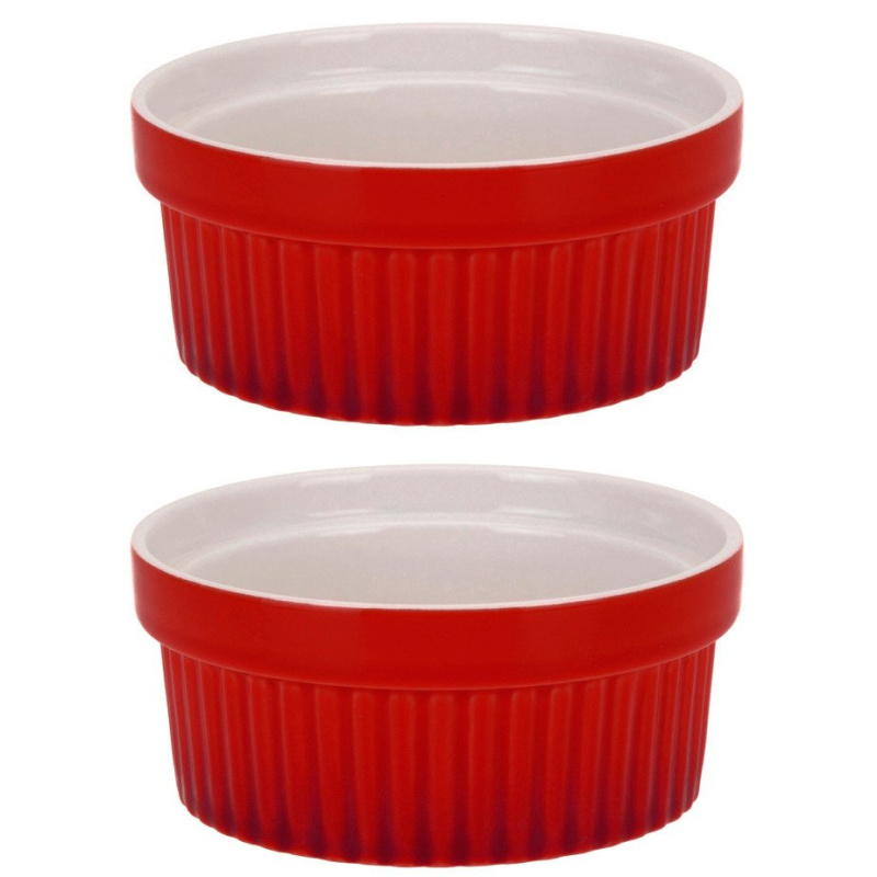 EH Excellent Houseware Barevné keramické misky, multifunkční šálky 260 ml - 2ks, Q51900080 červený