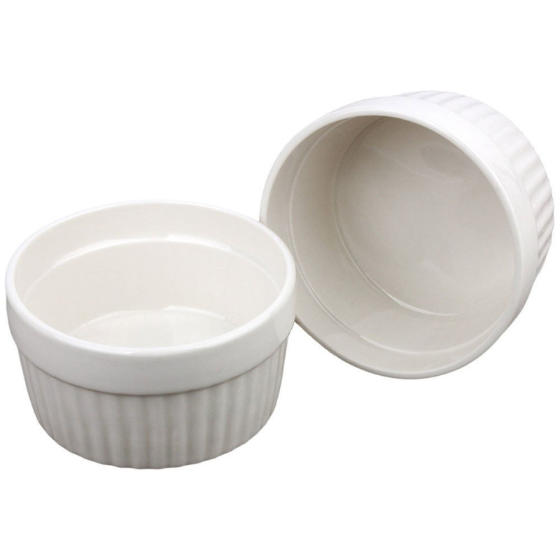 EH Excellent Houseware Keramické mističky, multifunkční zapékací mističky 185ml - 2 kusy Q51900090 bílý