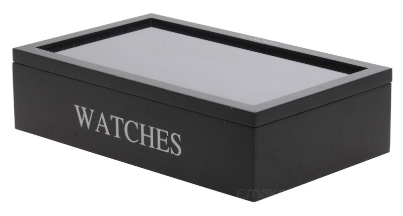 Home Styling Collection Dřevěná kazeta na hodinky WATCHES C37800170 černá