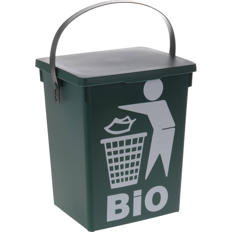 Storagesolutions Nádoba na bioodpad s logem BIO, s držákem, 5l černá