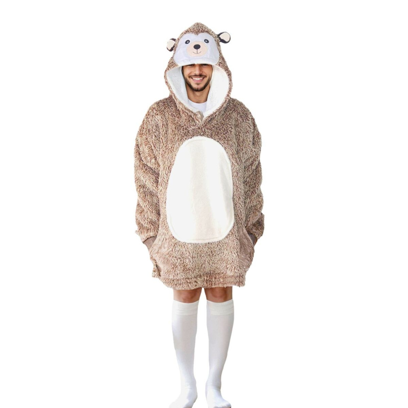 Cozy Noxxiez ježčí hřejivá mikinová deka s kapucí pro dospělé a teenagery