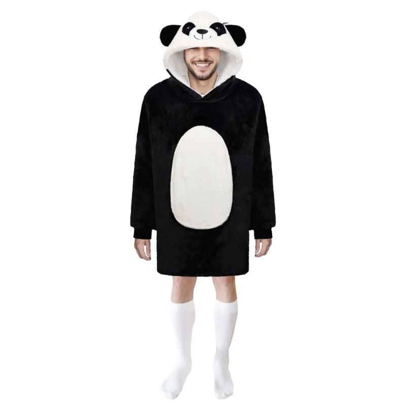 Hřejivá mikinová deka s kapucí PANDA Cozy Noxxiez pro teenagery a dospělé