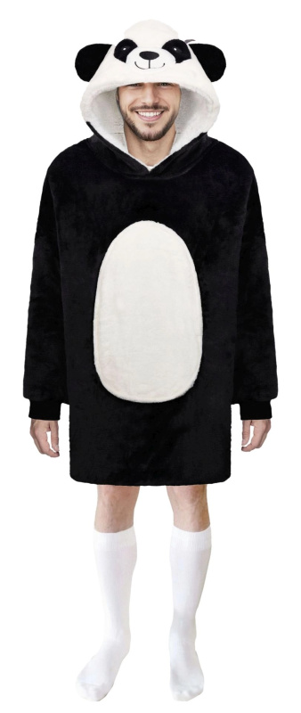 Hřejivá mikinová deka s kapucí PANDA Cozy Noxxiez pro teenagery a dospělé