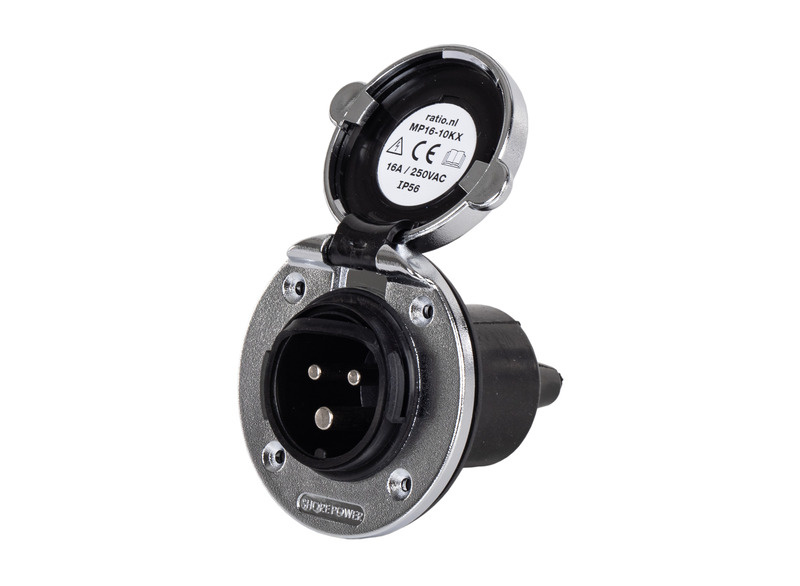 Vestavěná zásuvka CEE - Plastový kryt stříbrné barvy